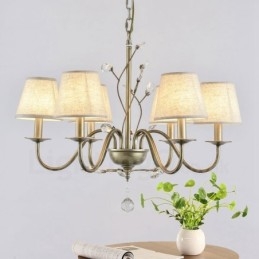 6 Light Rustic Lodge Integrerad Metallkrona
