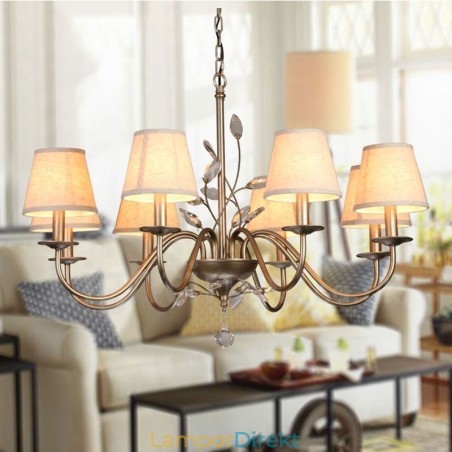 8 Light Rustic Lodge Integrerad Metallkrona 8 Light Rustic Lodge Integrerad Metallkrona