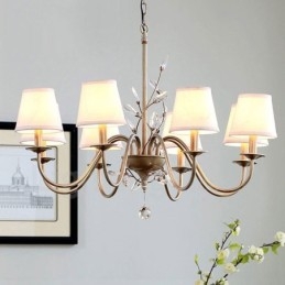 8 Light Rustic Lodge Integrerad Metallkrona