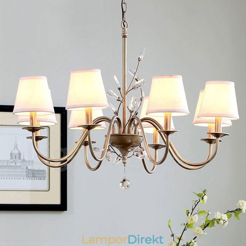 8 Light Rustic Lodge Integrerad Metallkrona