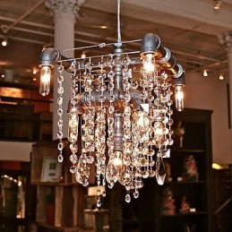 Nordamerikansk Stil Karakteristisk Crystal 9 Ljus Ljuskrona I Rördesign