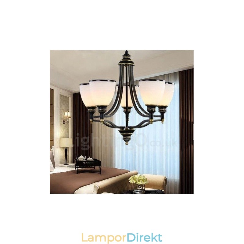 Light Rustic Lodge Integrerad Metallkrona