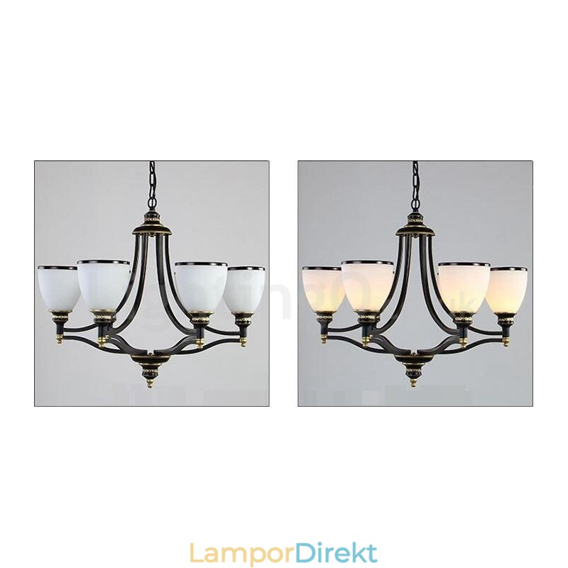 6 Light Rustic Lodge Integrerad Metallkrona