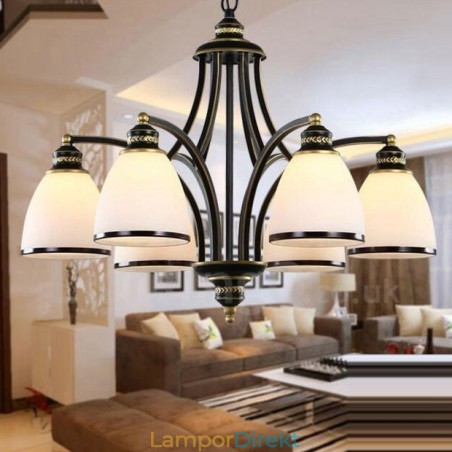 6 Light Rustic Lodge Integrerad Metallkrona