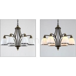 6 Light Rustic Lodge Integrerad Metallkrona