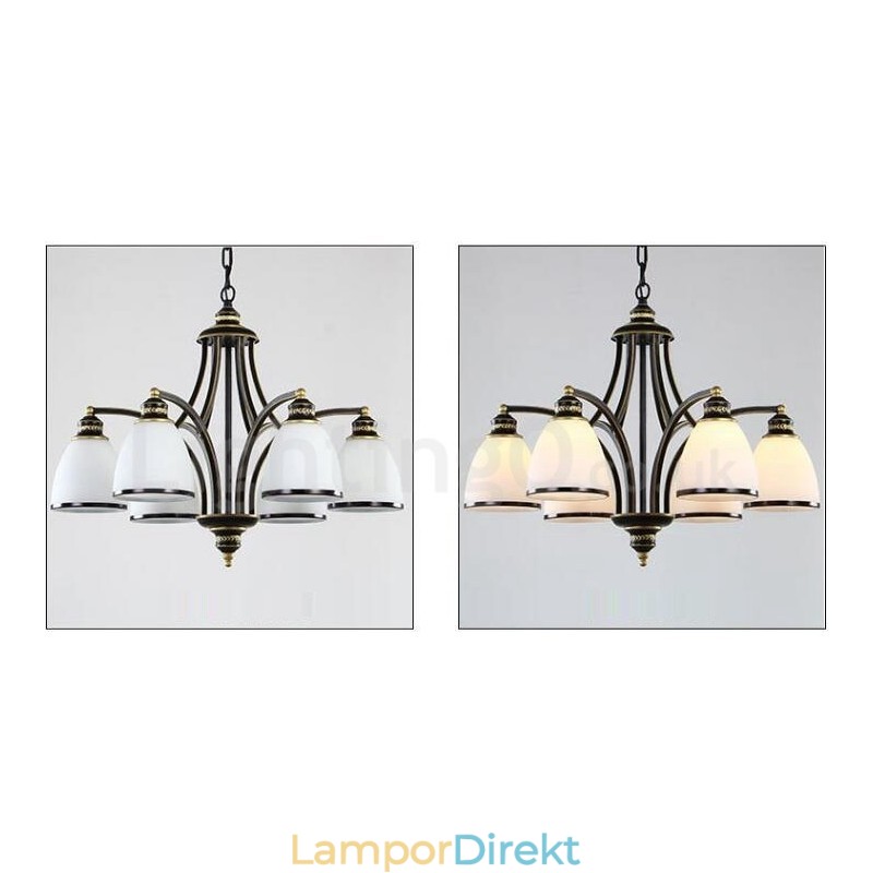 6 Light Rustic Lodge Integrerad Metallkrona