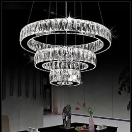Kristall Taklampa Modern Belysning Tre Ringar D204060 K9 Stora Taklampor I Kristall