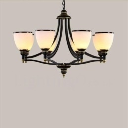 8 Light Rustic Lodge Integrerad Metallkrona