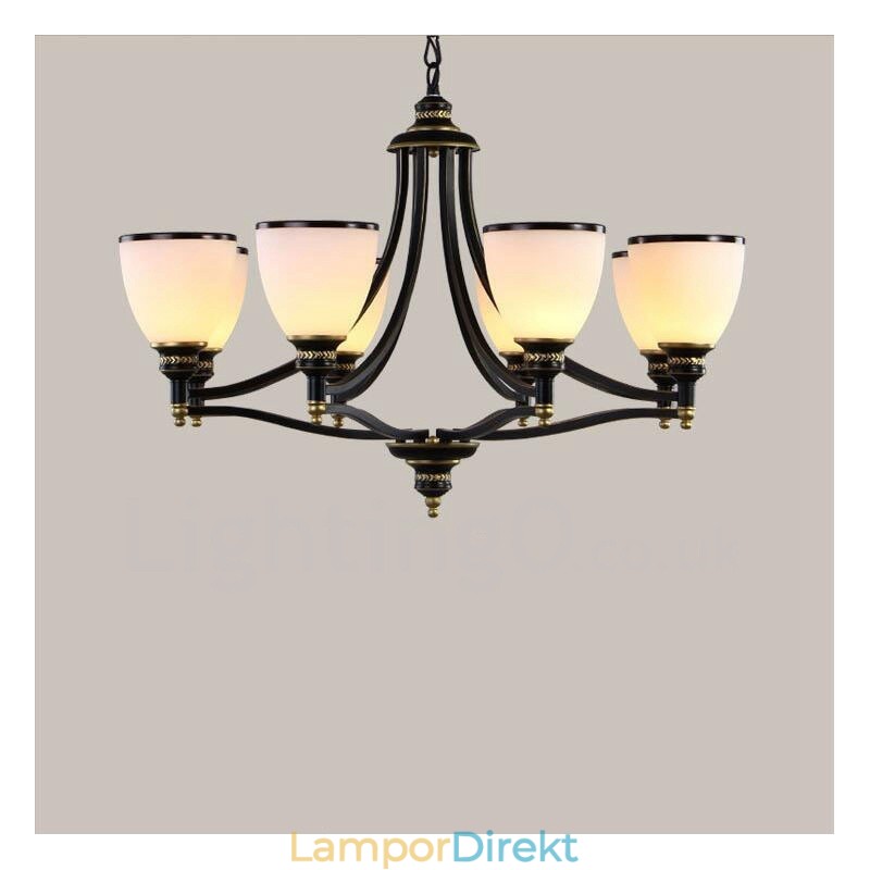 8 Light Rustic Lodge Integrerad Metallkrona