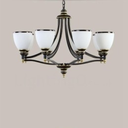 8 Light Rustic Lodge Integrerad Metallkrona