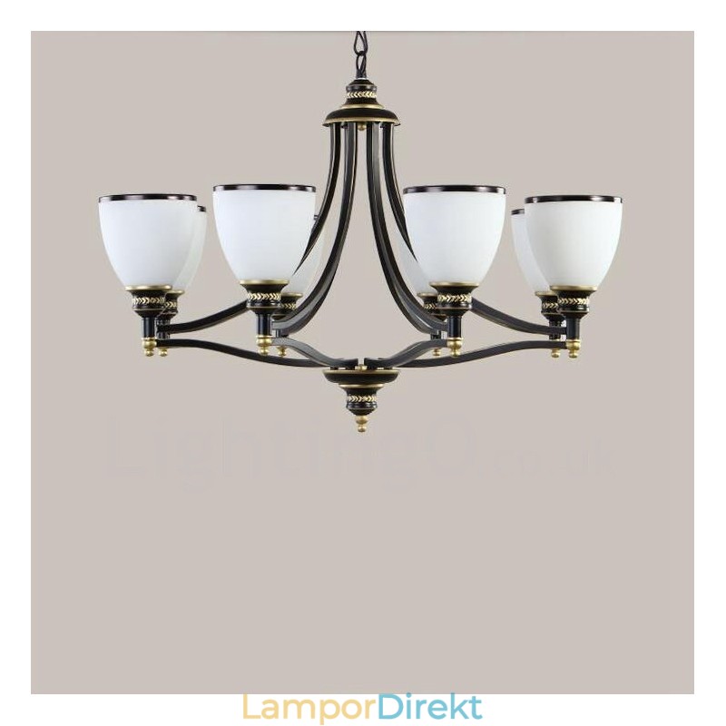 8 Light Rustic Lodge Integrerad Metallkrona