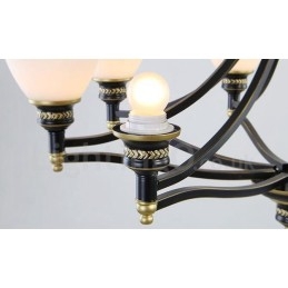 8 Light Rustic Lodge Integrerad Metallkrona