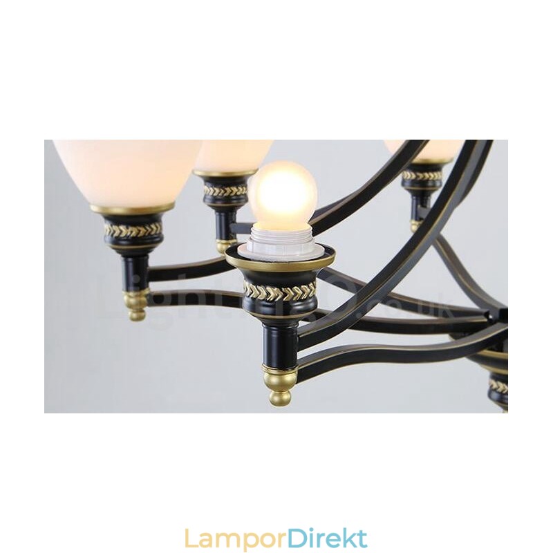 8 Light Rustic Lodge Integrerad Metallkrona