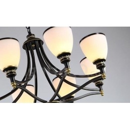 8 Light Rustic Lodge Integrerad Metallkrona