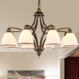 8 Light Rustic Lodge Integrerad Metallkrona