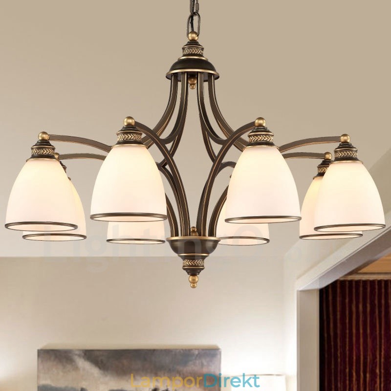 8 Light Rustic Lodge Integrerad Metallkrona