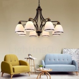 8 Light Rustic Lodge Integrerad Metallkrona