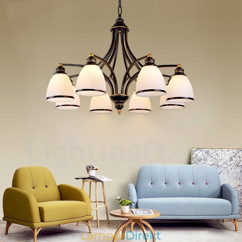 8 Light Rustic Lodge Integrerad Metallkrona
