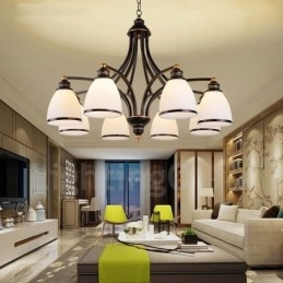 8 Light Rustic Lodge Integrerad Metallkrona