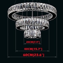 Kristall Taklampa Modern Belysning Tre Ringar D204060 K9 Stora Taklampor I Kristall