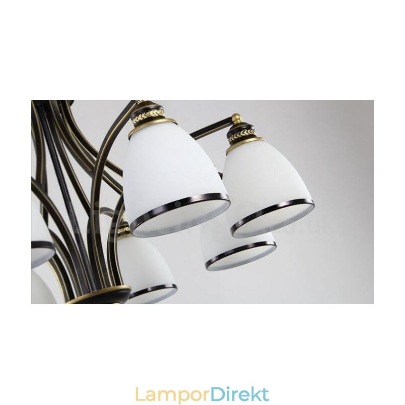 8 Light Rustic Lodge Integrerad Metallkrona