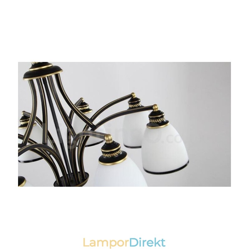 8 Light Rustic Lodge Integrerad Metallkrona