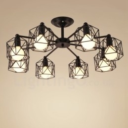 8 Light Rustic Lodge Integrerad Ljuskrona