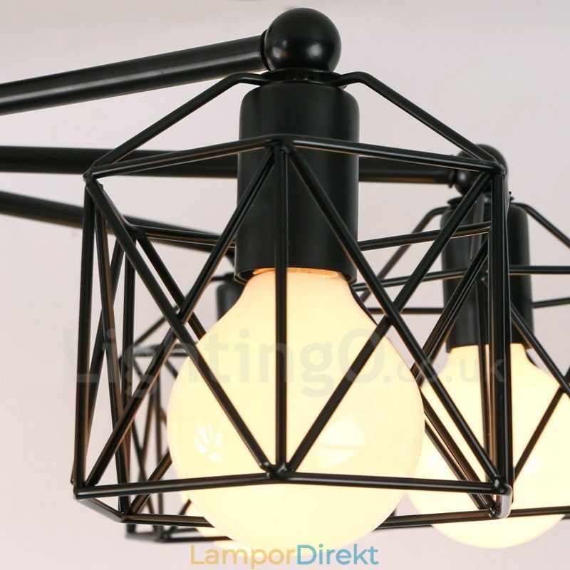8 Light Rustic Lodge Integrerad Ljuskrona