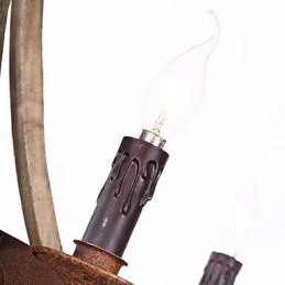Vintage Amerikansk Rustik Trähänge Winerel Ljuskrona Lampa Liviing Och Lampa