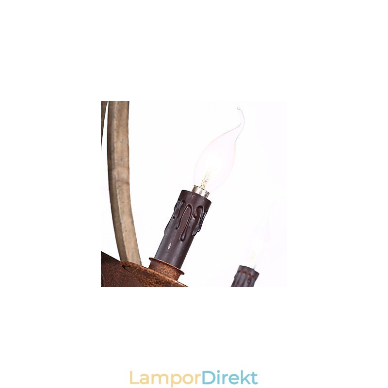 Vintage Amerikansk Rustik Trähänge Winerel Ljuskrona Lampa Liviing Och Lampa