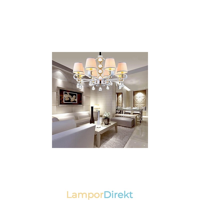 Tyg Ljuskrona 8 Ljus Modern Minimalistisk Högklassig Lampa