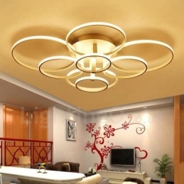 8 Ljus Modern Modern Integrated Metal Flush Mount Light