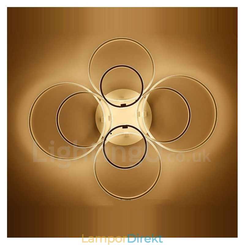 8 Ljus Modern Modern Integrated Metal Flush Mount Light