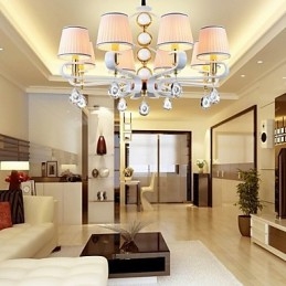 Tyg Ljuskrona 8 Ljus Modern Minimalistisk Högklassig Lampa