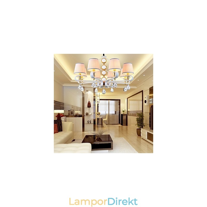 Tyg Ljuskrona 8 Ljus Modern Minimalistisk Högklassig Lampa