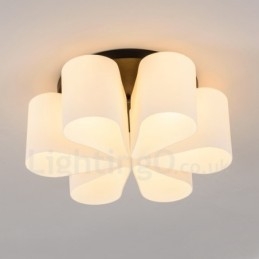 6 Light Rustic Lodge Integrerad Flush Mount Light