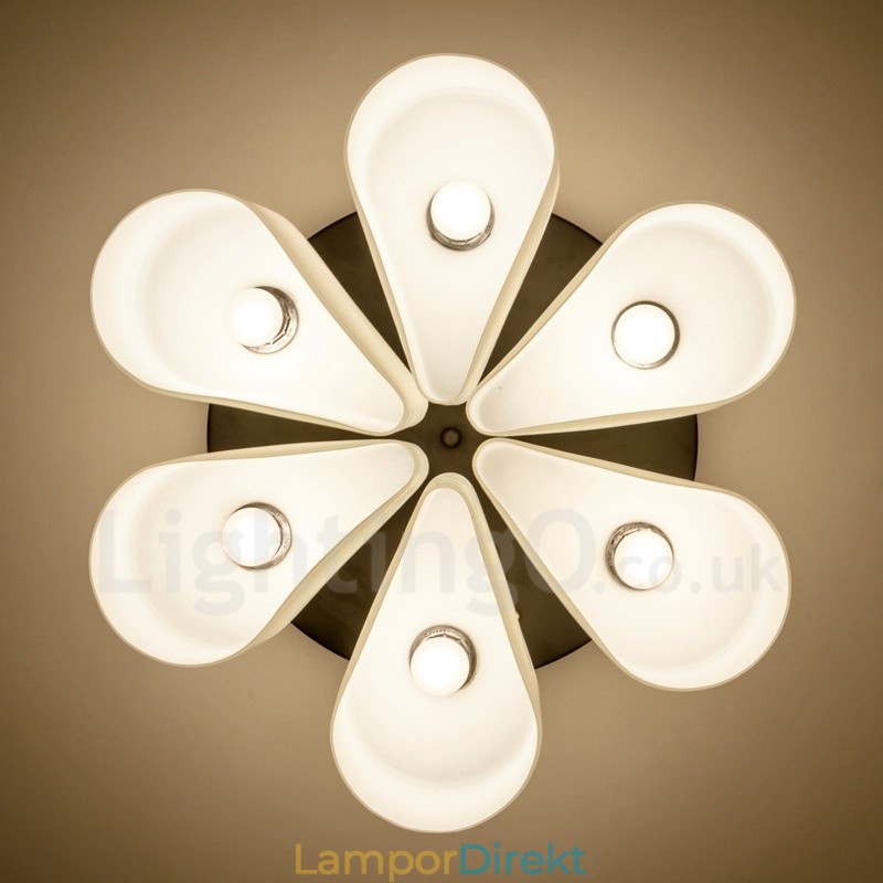 6 Light Rustic Lodge Integrerad Flush Mount Light