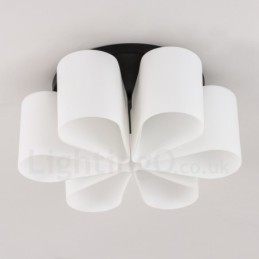 6 Light Rustic Lodge Integrerad Flush Mount Light