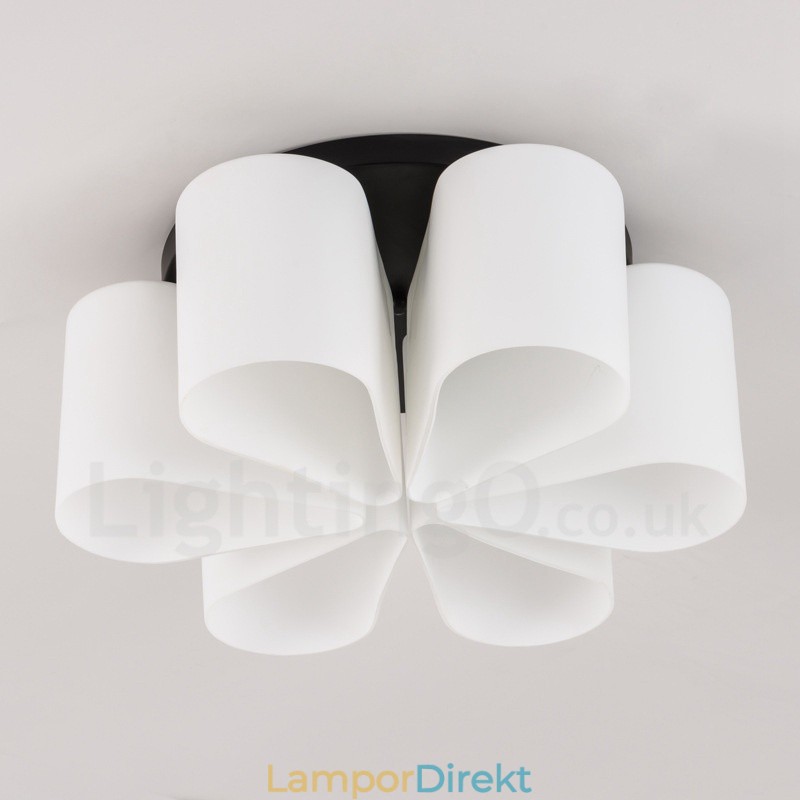 6 Light Rustic Lodge Integrerad Flush Mount Light