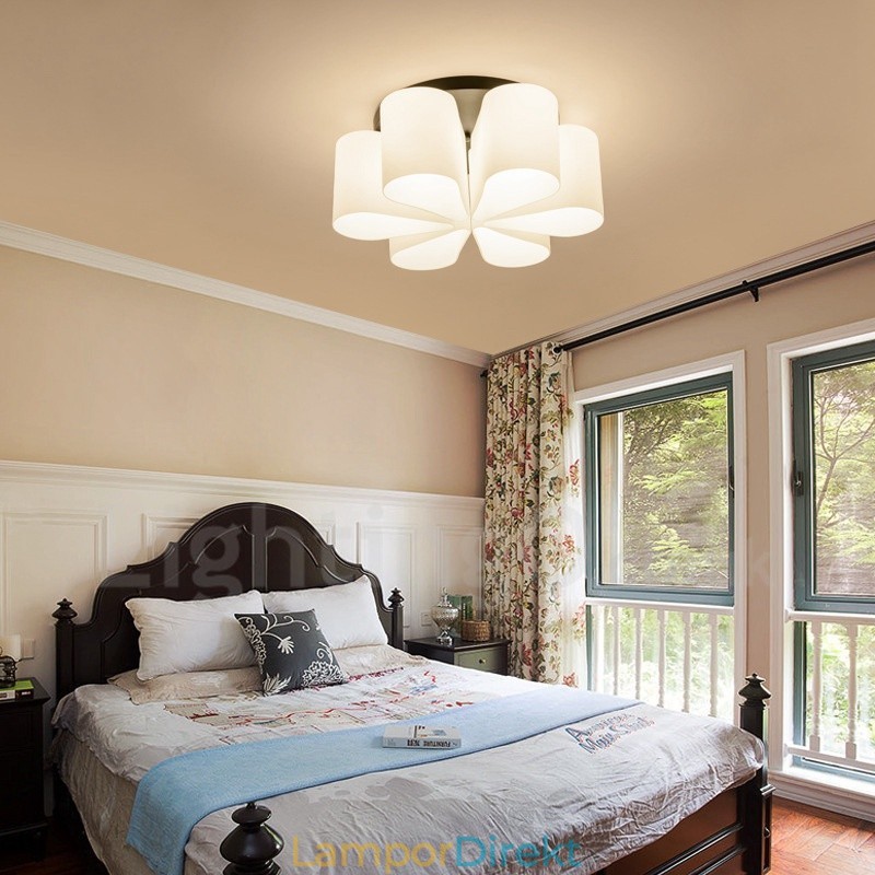 6 Light Rustic Lodge Integrerad Flush Mount Light