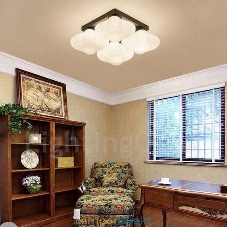 4 Ljus Rustic Lodge Integrated Flush Mount Light 4 Ljus Rustic Lodge Integrated Flush Mount Light