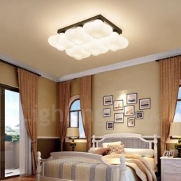 6 Light Rustic Lodge Integrerad Flush Mount Light