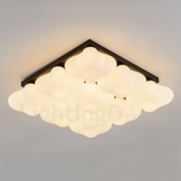 9 Light Rustic Lodge Integrerad Flush Mount Light
