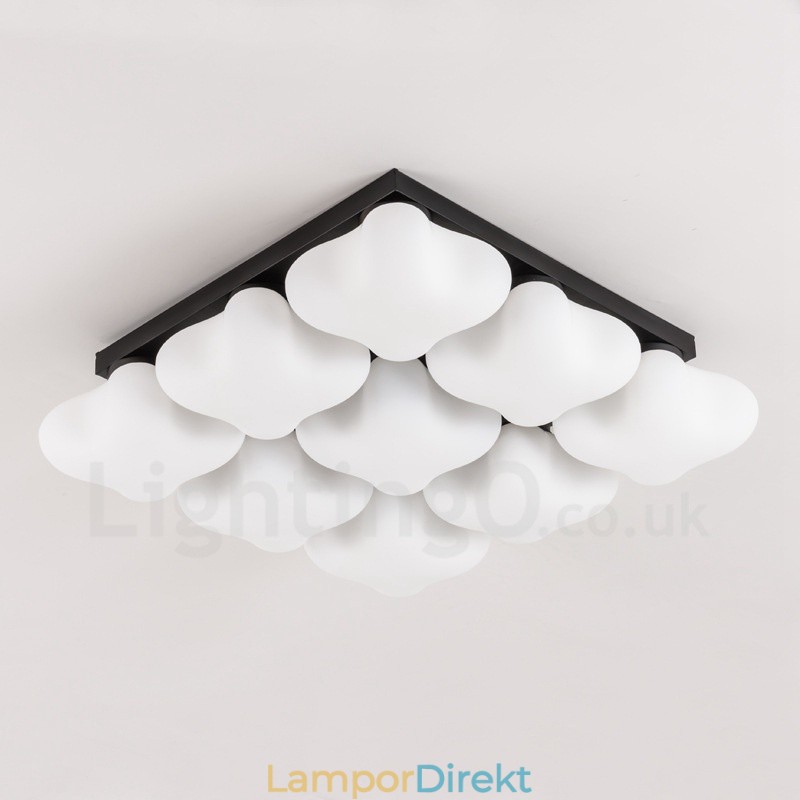 9 Light Rustic Lodge Integrerad Flush Mount Light