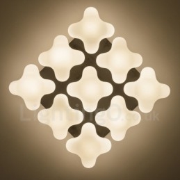 9 Light Rustic Lodge Integrerad Flush Mount Light