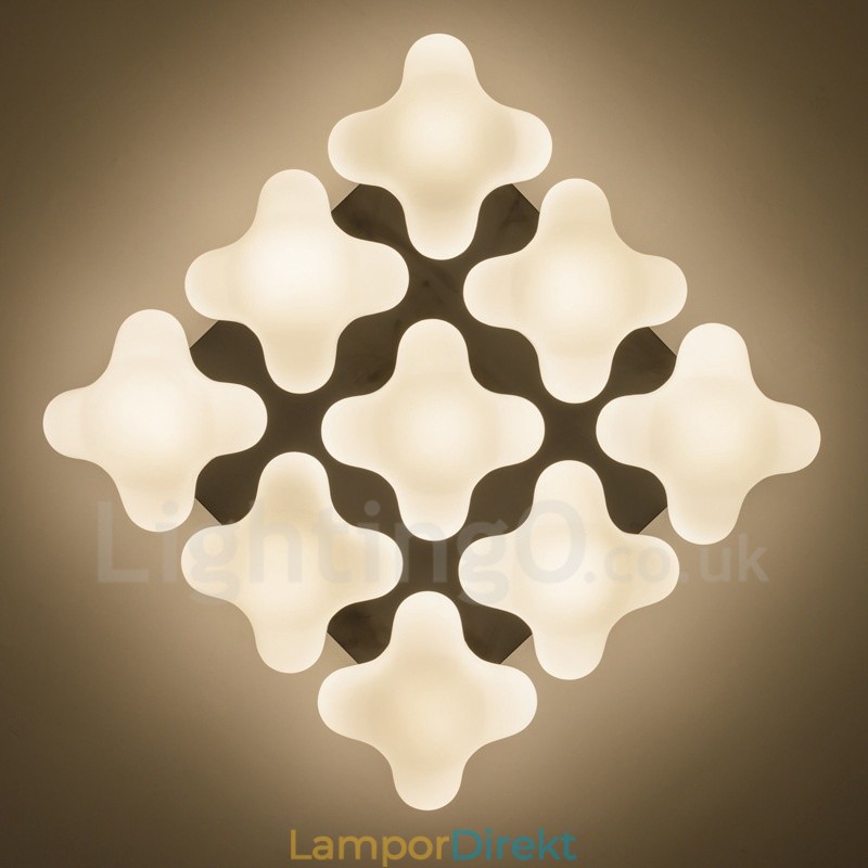 9 Light Rustic Lodge Integrerad Flush Mount Light