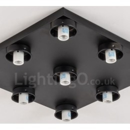 9 Light Rustic Lodge Integrerad Flush Mount Light