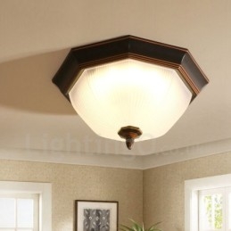 Rustik Lodge Integrerad Flush Mount Light