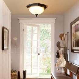 Rustik Lodge Integrerad Flush Mount Light