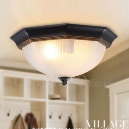 Rustik Lodge Integrerad Flush Mount Light